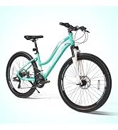 SmiloSprk 24/26" Women’s Mountain Bike for Adults, Steel Frame | Shimano Rear Derailleur, Twist G...