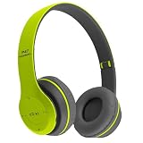 YY KATTY Upgraded Hybrid Active Headphones with Transparent Modes Playtime Wireless Bluetooth with Mic Deep Bass Soft-Earpads Fast Charging-Green