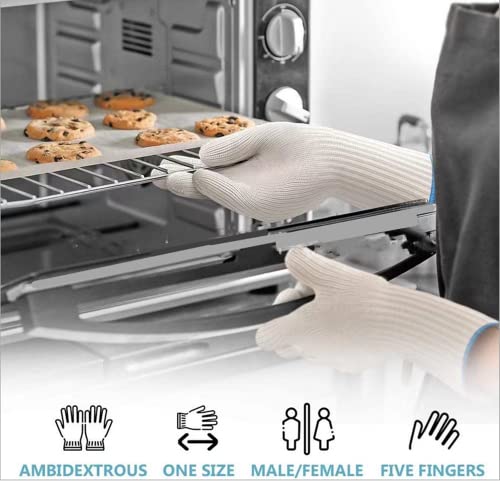 Hitzebeständige Küchenhandschuhe für drinnen und draußen, Hitzeschutzhandschuhe zum Kochen, Backen, Halten des Topfes, Handhabung des Grills usw.