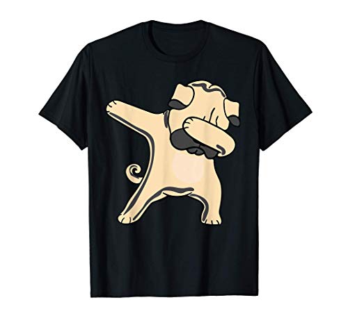 Dabbing Dog Pug Dab Funny Gift idea for men women kids cute Camiseta