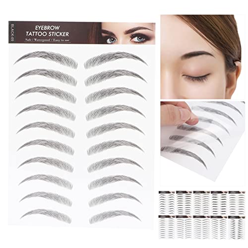 Eyebrow Tattoo Sticker,Long Lasting Eyebrow Transfers Sticker Household Portable Women Eyebrow Tattoo Sticker(Black-06) #TOP2