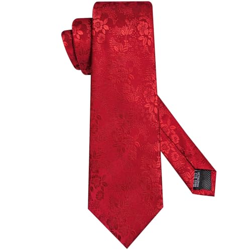 Image of Dubulle Silk Ties Set for Men Formal Paisley Striped Necktie Pocket Square Cufflinks 3PCS Sets Wedding Business Party