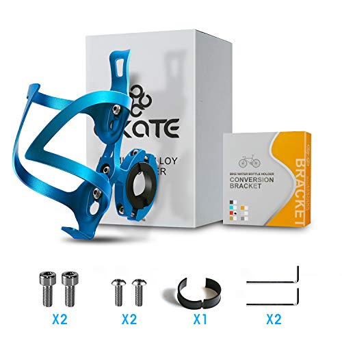 Bike Cup Holder, Bicycle 2-in-1 Bottle Bracket, Aluminum Alloy Water Bottle Cages, Universal Rotation Cup Drink Holders for Motorcycle, MTB, Wheelchair, Baby Stroller, Trolleys, Tools Free (Blue)