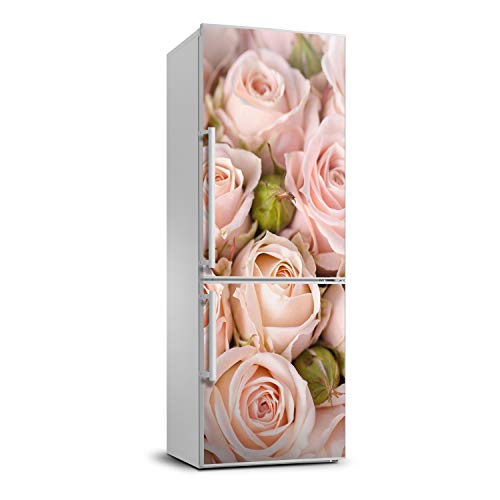 Oculte imperfecciones de la nevera con este vinilo de rosas de 70x190 cm 2