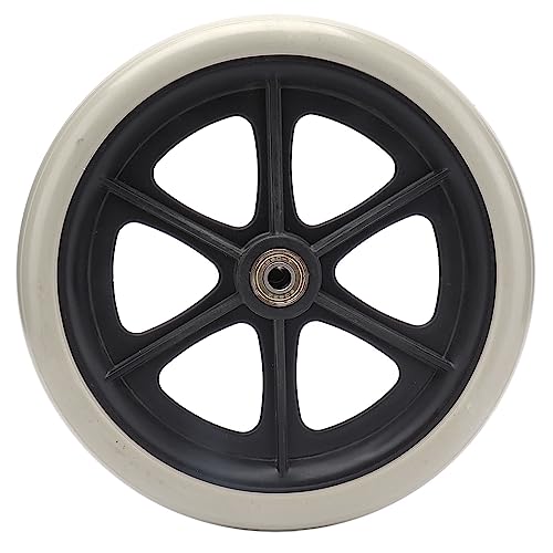 Walker Wheels, Front Wheelchair Wheel Replacement Parts 8 inch PU Walker Caster Skidproof with Ball Bearing Grey, for Wheelchairs Rollators Walkers