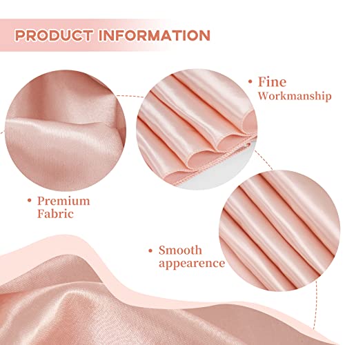 20 Packs Rose Gold Satin Table Runners 12 X 108 Inch Long Smooth Fabric Table Runner For Wedding Banquet Graduations Birthday Party, Table Runners Fit Rectange And Round Table #TOP3