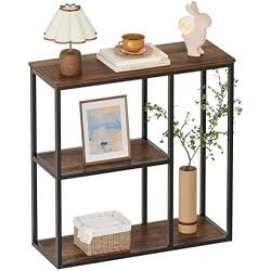 WOHOMO Console Table, Small Entryway Table with Storage Shelves 11.8'' Narrow Sofa Table Modern Hallway Table for Living Room 31.5