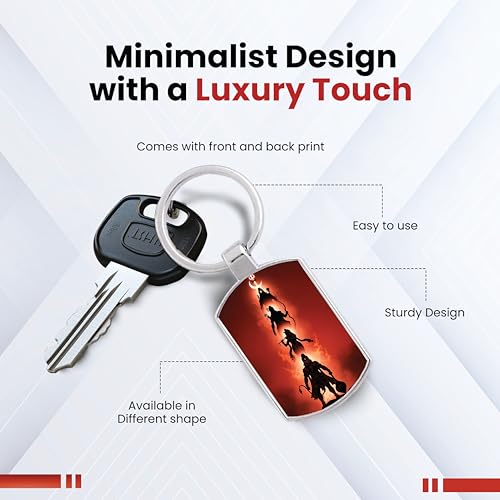Image of Stylish Metal Keychains with Permanent Glossy Print - Inspirational Quotes & Spiritual Designs - Perfect Key chains for loved ones, Personal Use, Gifts & Return Gifts
