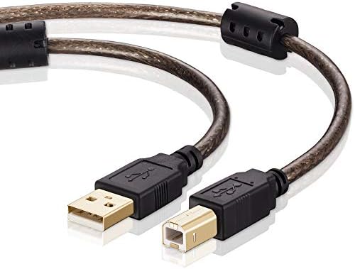 TanQY Printer Cable 10M, USB 2.0 High Speed Gold-Plated Connectors Printer Scanner Cable Cord A Male to B Male (10M, light black)