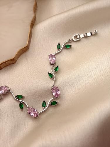 Image of Anti-Tarnish Tulip Bracelet for Women Stylish | Gold Plated Bracelet for Women | Fairy Bloom Rapunzel Bracelets | Daily Wear Gifting Jewellery | Gift for Anniversary