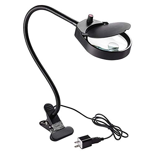 VKFX Desktop-Lupen LED Licht,Beleuchtete Lupe mit Ständer,10X Große Leselupe Tischlupe Vergrößerungsglas mit Beleuchtung für Senioren Lesen,Inspektion,Löten,Handarbeiten,Reparatur & Hobby Cover