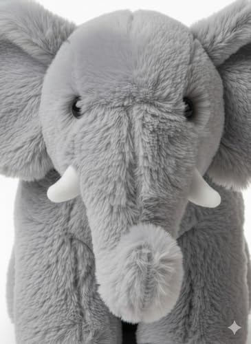 Image of Plush Grey Elephant Toy Teddy Bear Gift 24cm Soft Toys for Baby Girl Fully Washable Plush Toys and Stuffed Toys Perfect for Nursery Play and Cuddling