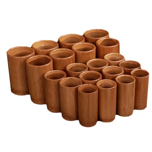LIEWEI Boutique Shop UK Ensemble de Tasses de 20 Tasses en Bambou - kit de thérapie de Coupe en feu avec bocaux en Bambou en carbonisé, Tasses de Tasse...