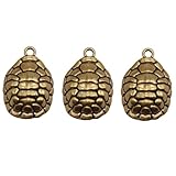 FUTUREORYY Messing Schildkrötenpanzer Anhänger 3 Stück Hängende Wohndekoration Filigranes Kupferhandwerk für Schreibtisch und Raumdekor