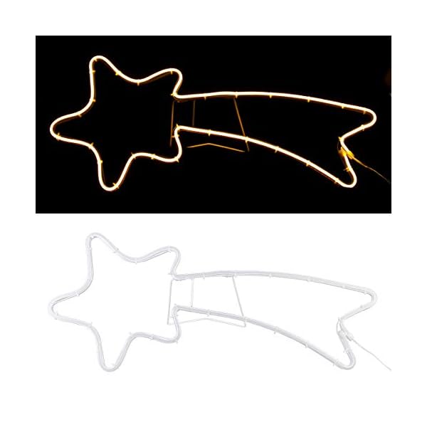 SALCAR 70cm LED Sternschnuppe Neonlicht Beleuchtet Außen, 240er Fenster Silhouette Weihnachtsdeko, Weihnachtsdeko… – Bild 6