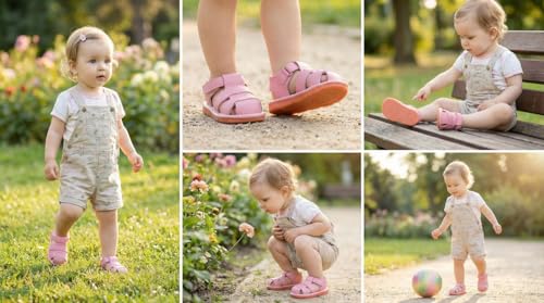 Image of Baby Boys Girls Squeaky Sandals Summer Closed-Toe Anti-Slip Premium Rubber Sole Toddler First Walkers Shoes