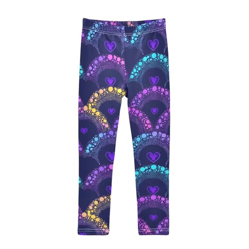 Gradient Cool Love Girls Leggings Soft Stretch Workout Yoga Dance Pants for Kids Casual Tights