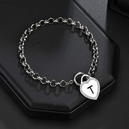 Image of CaleesLLC Letter A to Z Initial Charm Bracelet Adjustable Stainless Steel Anklet Personalized Wrist Link for Women
