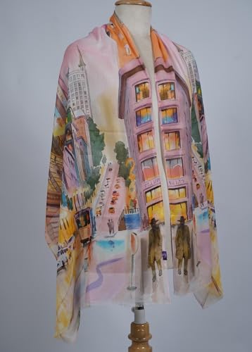 Image of VIC Cotton Modal Digital Print Scarf for Women | Digital Print Designer Stole | Soft Lightweight Luxury Wrap | Premium Cotton Modal Blend | 55 x 170 cm | VIC-SM-DP5517