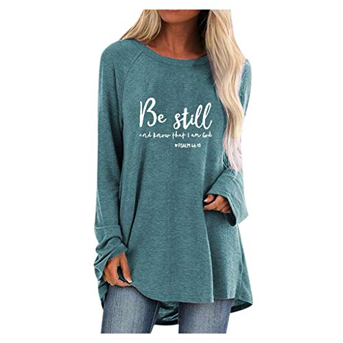 DHGCX Womens Soft Solid Tops Loose Comfy Plus Size Crew Neck Printed Long Sleeved Tunic T-Shirt Blou DHGCX Womens Soft Solid Tops Loose Comfy Plus Size Crew Neck Printed Long Sleeved Tunic T-Shirt Blou