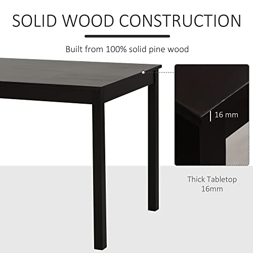 Homcom 5 Piece Dining Room Table Set, Wooden Kitchen Table And Chairs For Dinette, Breakfast Nook, Chestnut Brown #TOP5