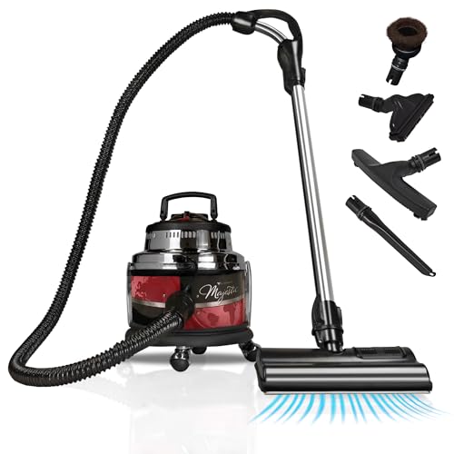 Filter Queen Majestic Surface Cleaner, Red, Canister Vacuum with Bagless Cyclonic Action, The Ultimate All-in-One Cleaning Machine