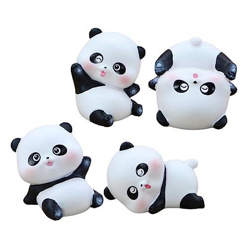 VALICLUD 1 Juego De 4 Piezas Decoración de hornear panda oso panda accesorios panda decoraciones de coche decoración de automóviles accesorios de fotos adorno resina