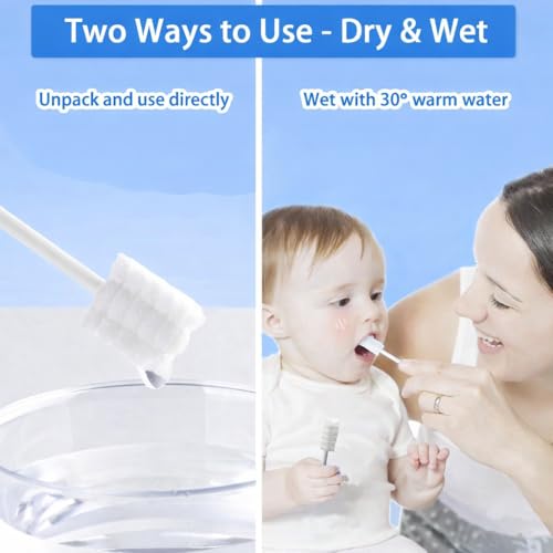 Image of Baby Tongue Cleaner Gauze, Baby Toothbrush Disposable Oral Cleaner, Toddler Toothbrush for Tooth Mouth Gum Clean, Infant Toothbrush Oral Cleaning Stick, Baby Oral Cleaner Newborn 30 Pcs