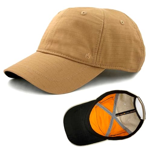 Wazoo Cache Cap Tactical Hat for Men with 6 Hidden Pockets Everyday Carry EDC Outdoor Travel Cap with Cooling Liner Anti-Glare Underbrim Low-Profile Cap Coyote Brown