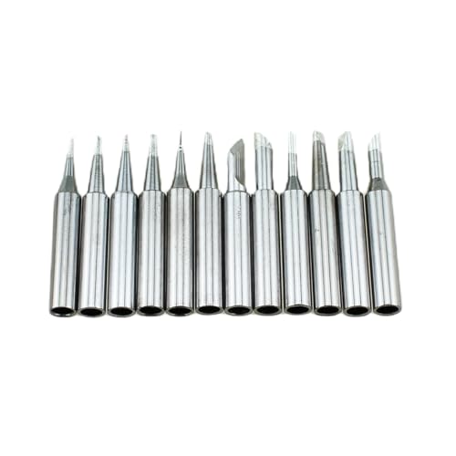 Image of RLECS 12PCS 42x6mm Multi Layer Plating Polished Purple Copper Core 900M Soldering Iron Tip Silver Welding Equipment Accessories for Precision Circuit Repair and Electronic DIY