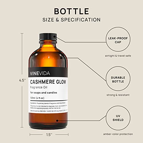 Vinevida [4Oz] Cashmere Glow Fragrance Oil For Soap Making Scents For Candle Making, Perfume Oils, Soy Candles, Bath Bombs, Home, Linen Spray, Lotions, Massage Oil, Car Freshies, Bath Slime #TOP4