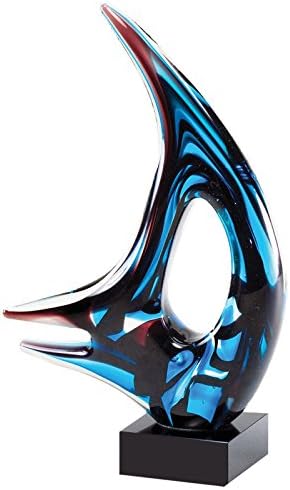 SHOP AWARDS AND GIFTS Customizable 11 Inch Blown Glass Modern Sail Award, Includes Personalization