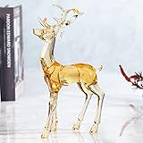 DARMOMOON Acrylic Reindeer Deer Figurine Glass Collection Ornament Statue Animal Collectible Standin