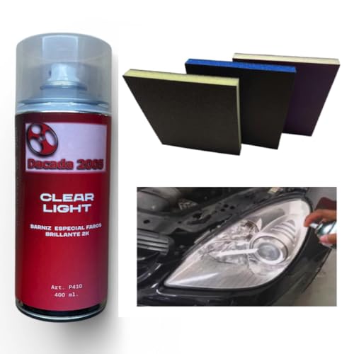 Dacada 2005 Barniz Transparente Brillante en Spray para Faros de Coche – Protector de Policarbonato, Acabado Profesional y Alta Durabilidad (Manuales)