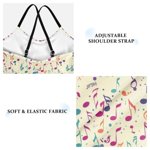 ALAZA Colorful Music Notes Yellow Girls Swimsuit Bathing Suit Beach Swimwear One Piece 3-10T3