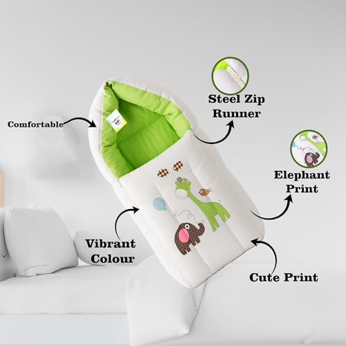 Image of Toddylon Cotton Baby Bedding Set New Born Baby Bed | Carry Bag | Mattress | Mosquito Net | Insect Protector | Infants Carry Bed (0-6 Months) Green (2PCS Set), 24 tc