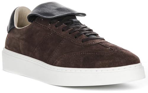 Image of Pantofola d'Oro Forte Low Suede Men's Lace Up Football Inspired Shoe Trainers (Brown Blue, UK 8)