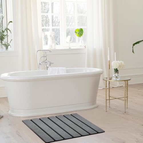 Image of HASTHIP Foldable Stone Bathroom Mat Super Absorbent Diatom Mud, Fast-Drying, Non-Slip Surface, Easy to Clean, Multipurpose Design for Kitchens, Bathrooms & Entryways, 60x39cm