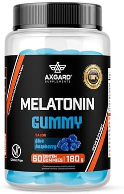 Melatonina Gummy, Sabor Blue Raspberry, 60 Gomas - Axgard Supplem...