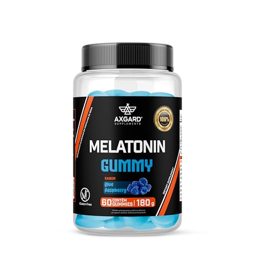 Melatonina Gummy Axgard Supplements, Sabor Blue Raspberry, 60 Gomas