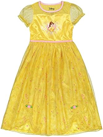 Disney Girls' Princess Fantasy Gown Nightgown, BELLE SHINES 3, 8