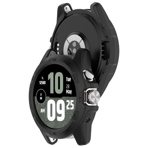 LOKEKE Compatible with TicWatch Atlas Protective Case Cover, TPU Protective Watch Case Cover Shell Compatible with TicWatch Atlas(Black)