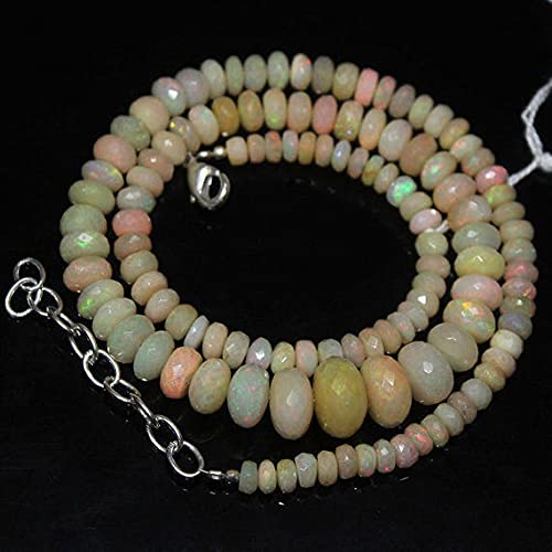 Opal de feu d'Éthiopie en perles facettées pour fabriquer un collier cadeau personnalisé unique