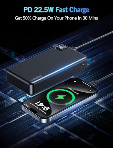 Portable Charger Power Bank, 56800mAh PD 22.5 W Fast Charging Battery Pack, Large Capacity Portable Power Bank for Camping Travel Essential Compatible with iPhone 17/16/15/14/13 Series, Samsung, iPad - Image 3
