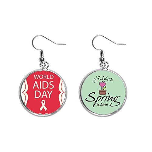 Pendientes de la cinta roja del VIH hechos a mano para el Día Mundial del Sida