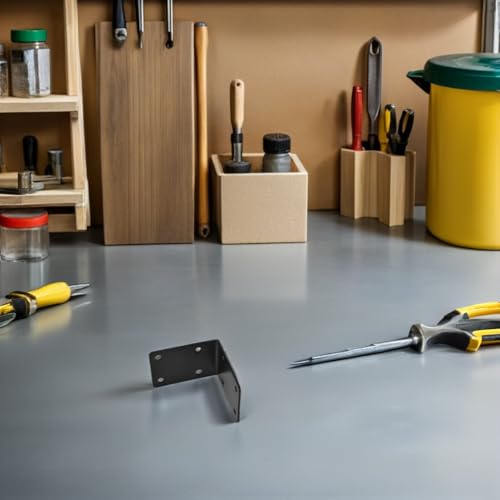 Équerres angle noires en acier lot de 8 supports robustes pour étagère bois - 6