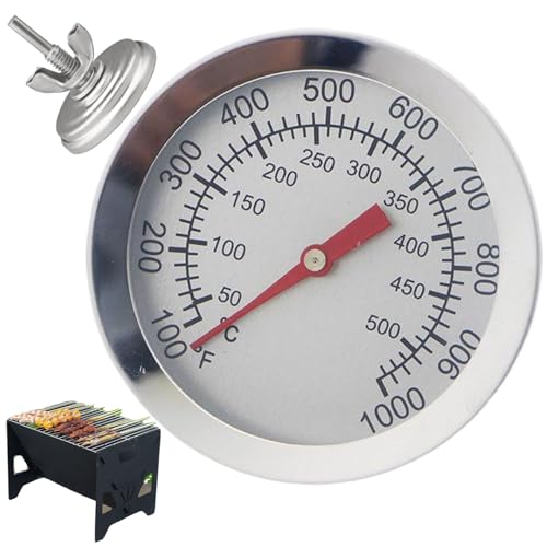 Gauge de température des grilles, thermomètre BBQ pour grill, jauge de température en acier inoxydable, thermomètre BBQ pratique résistant à la rouille à l'épreuve la rouille pour le tabagisme, la