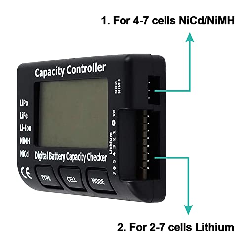 Hrb Rc Cellmeter 7 Digital Battery Capacity Checker Lipo Battery Checker Controller Lipo Tester Voltage Tester For Lipo Life Li-Ion Nimh Nicd Cell Meter Battery Checker Tester For Household Batteries #TOP5