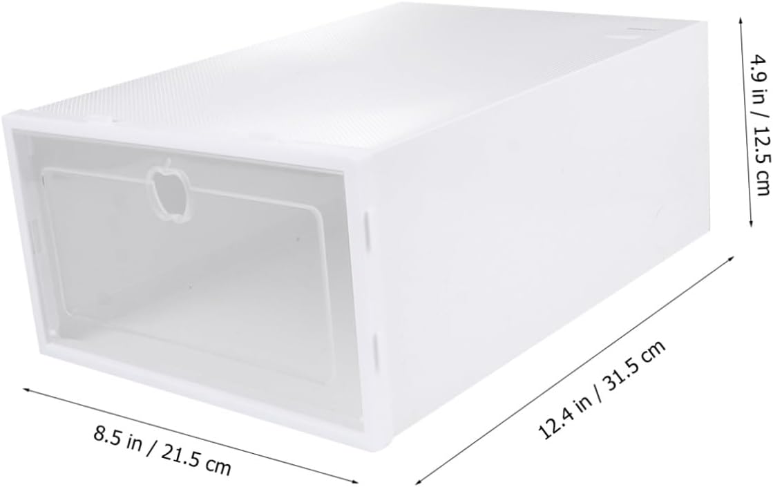 6pcs Shoe Organizer Boxes Stackable Drawer Type Plastic Shoe Holder for Sneakers High Heels Slippers PP Material Storage