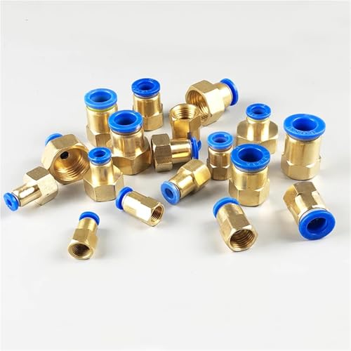 Conector rápido neumático PCF de latón macizo con rosca hembra duradera 8